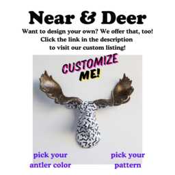 Faux Taxidermy Moose Head Fabric Wall Mount - Decor Old Western Fam2509 - thumbnail 3