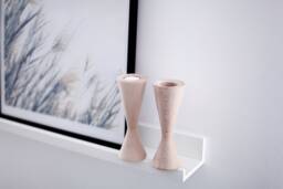 Solid Beech Candlestick Set, Rustic Wood Home Decor