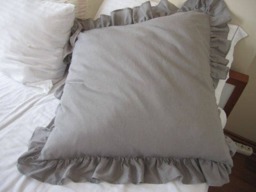 Linen Ruffle Pillow Sham Cover - Shabby Chic Bedding - thumbnail 2