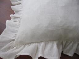 Linen Ruffle Pillow Sham Cover - Shabby Chic Bedding
