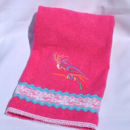 Pink Face Towel, Embroidered Towel - thumbnail 2