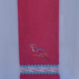 Pink Face Towel, Embroidered Towel - thumbnail 3