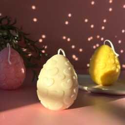 Heart Easter Egg Soy Wax Candle With Flower Detailed - Spring Home Decor Aesthetic Handmade Candles - thumbnail 3