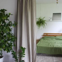 100% Linen Curtain in Natural Grey Of Medium Heavy Softened Europen Flax Linen, Hanging, Flat Panel Curtain - thumbnail 2