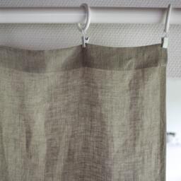 100% Linen Curtain in Natural Grey Of Medium Heavy Softened Europen Flax Linen, Hanging, Flat Panel Curtain - thumbnail 3