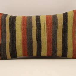 Vintage Turkish Kilim Pillow Throw Pillow Accent Sofa Lumbar Covers 12X20 in - 30 X 50 cm 4Oef-753 - thumbnail 2