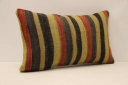 Vintage Turkish Kilim Pillow Throw Pillow Accent Sofa Lumbar Covers 12X20 in - 30 X 50 cm 4Oef-753 - thumbnail 1