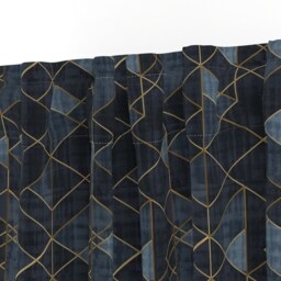 Geometric Curtain Panel - Triangles Bohemain Shapes Navy Nursery Custom Mod Gold Indigo Rotated By Crystal_Walen - thumbnail 3