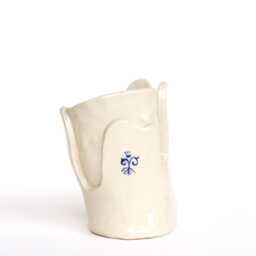 Handmade Ceramic Vase Sculptural Delft Blue Flower Decor - thumbnail 2