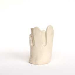 Handmade Ceramic Vase Sculptural Delft Blue Flower Decor - thumbnail 4