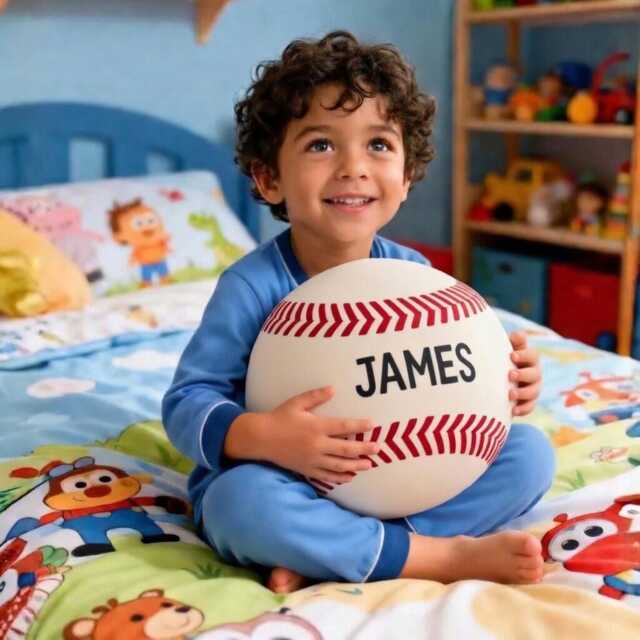 Personalized Stuffed Baseball Pillows, Custom Name Pillow, Fun Creative Sports Cushion, Unique Gift For Kids