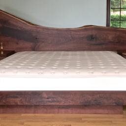 Natural Edge Walnut Bed Set With Solid Bronze Accents - thumbnail 3