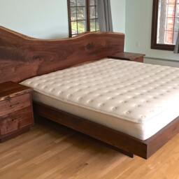 Natural Edge Walnut Bed Set With Solid Bronze Accents - thumbnail 2