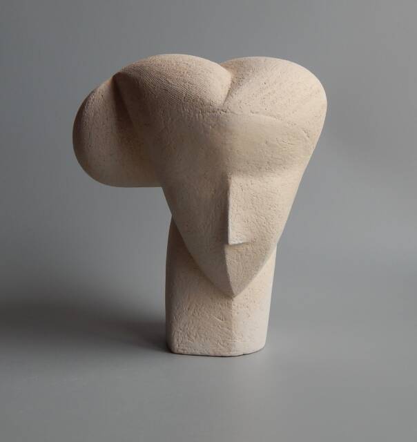 Ceramic Sculpture , Head, Terracotta, Abstract Sculpture, Clay, Interior Decor , Original Gift, Bust Garden - image 1