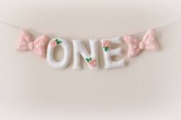 Baby Wall Art, Name Sign, Bows Nursery Decor, Felt Banner, Personalized Gift, Letters, Baby Shower, Garland - thumbnail 1