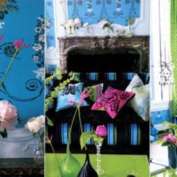 "Designers Guild Pillow Bohemian Turquoise Emerald Floral Cotton Duck - 16""x16" - thumbnail 3