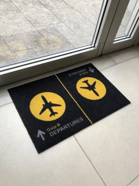 Door Mat Arrival Departure, Outdoor Welcome Mat, Floor For Pilot Or Air Hostess - image 1