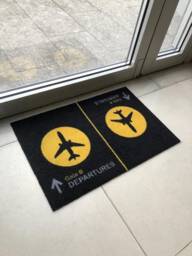 Door Mat Arrival Departure, Outdoor Welcome Mat, Floor For Pilot Or Air Hostess - thumbnail 1