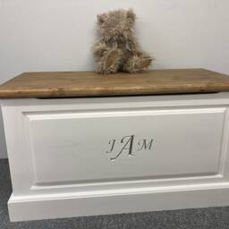 Handmade, Personalised Solid Wood Framed Toy Box With Soft Closing Lid - thumbnail 2