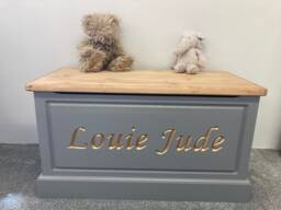 Handmade, Personalised Solid Wood Framed Toy Box With Soft Closing Lid - thumbnail 1