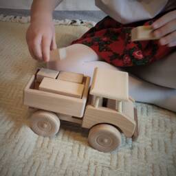 Wooden Truck With Blocks Pickup Toys Car Unimog Handmade Eco Natural Gift - thumbnail 4