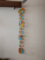 Mid Century Modern Wood Wall Hanging Colorful Plywood Decor - thumbnail 1