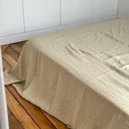 Linen Flat Sheet- Sand Beige- 100% European Linen- Full Queen King- Oeko-Tex Certified- Softened Natural Bedding- Custom Sizes Available - thumbnail 3