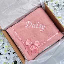 Personalised Baby Blanket Gift Boxed Wrapped Baby Shower Newborn - thumbnail 2