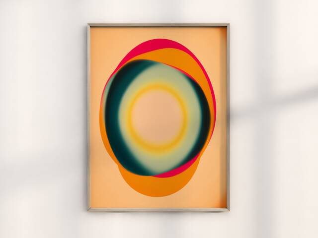James Turrell Angelic Affirmations Inspired Print, Orange Aura Poster, Artwork, Wall Art, Abstract Geometric Art Print - image 1