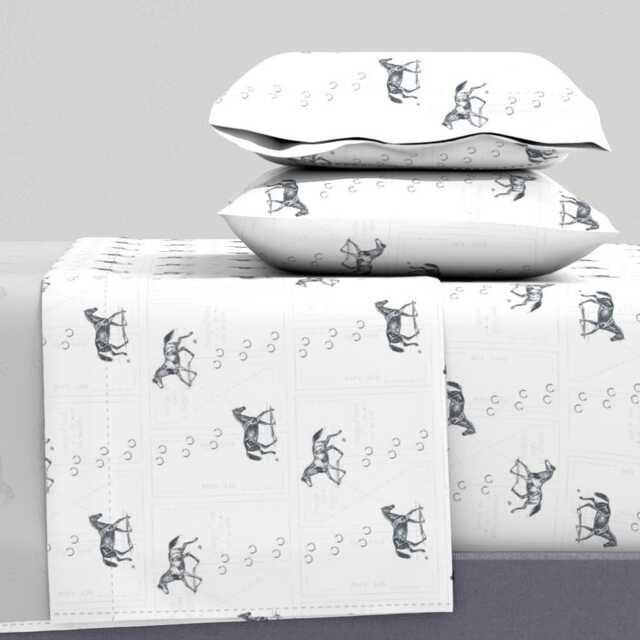 Equestrian Sheets - Old School By Ragan Horse Vintage Style Dressage Equine Cotton Sateen Sheet Set Bedding Spoonflower - image 1