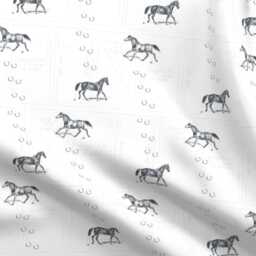 Equestrian Sheets - Old School By Ragan Horse Vintage Style Dressage Equine Cotton Sateen Sheet Set Bedding Spoonflower - thumbnail 4