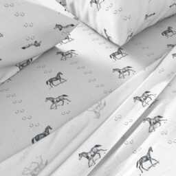 Equestrian Sheets - Old School By Ragan Horse Vintage Style Dressage Equine Cotton Sateen Sheet Set Bedding Spoonflower - thumbnail 2