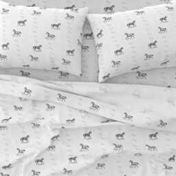 Equestrian Sheets - Old School By Ragan Horse Vintage Style Dressage Equine Cotton Sateen Sheet Set Bedding Spoonflower - thumbnail 3