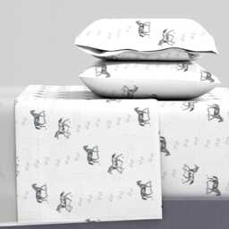 Equestrian Sheets - Old School By Ragan Horse Vintage Style Dressage Equine Cotton Sateen Sheet Set Bedding Spoonflower
