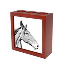 Australian Stock Horse - Wooden Stand For Candles/Pens With The Image Of A New Collection