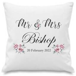 Wedding Cushion Cover Personalised Name Poem Any Text Or Photo Mr & Mrs Gift - thumbnail 3