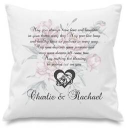 Wedding Cushion Cover Personalised Name Poem Any Text Or Photo Mr & Mrs Gift - thumbnail 1