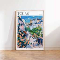 Tours France Travel Poster Loire River, French City Print - thumbnail 3