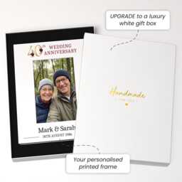 Personalised 40Th Wedding Anniversary Gifts - Ruby Photo Frame Gift - thumbnail 2
