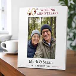 Personalised 40Th Wedding Anniversary Gifts - Ruby Photo Frame Gift - thumbnail 1