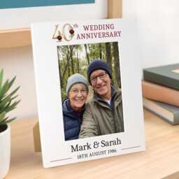 Personalised 40Th Wedding Anniversary Gifts - Ruby Photo Frame Gift - thumbnail 3