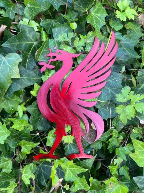 Liverpool Red Liver Bird Metal Wall Art Fc Inspired Garden Decor Lfc Steel Hanging Football Fan Gift Outdoor Plaque - image 1