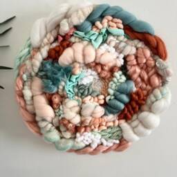 Woven Circle - Handwoven Handmade Round Hoop Wall Hanging Art Decor - thumbnail 3