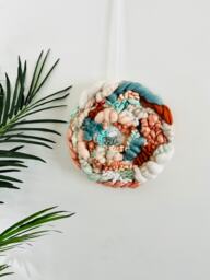 Handwoven Circle Wall Hanging - Merino Wool Fiber Art Decor