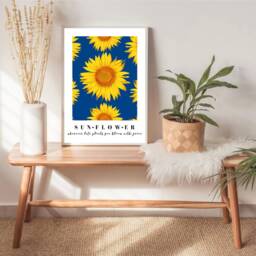 Floral Print, Wherever Life Plants You Bloom With Grace, Sunflower Poster, Positive Quote New Home Gift, Art, Decor - thumbnail 3