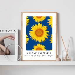 Floral Print, Wherever Life Plants You Bloom With Grace, Sunflower Poster, Positive Quote New Home Gift, Art, Decor - thumbnail 2