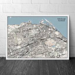 Edinburgh Topographic Contour Map With 3D Illusion - Scotland, United Kingdom Home Decor Wall Art City Poster - thumbnail 1