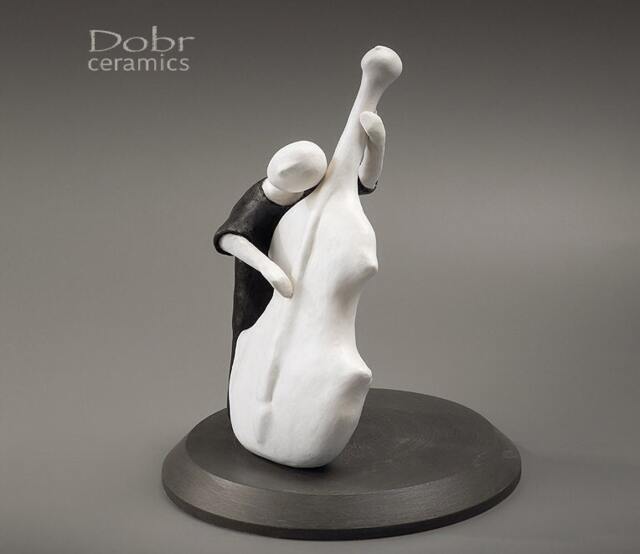 Statuette, Sculpture. Figure, Ceramic Statuette, Music, Musician, Black & White, Made To Order - image 1