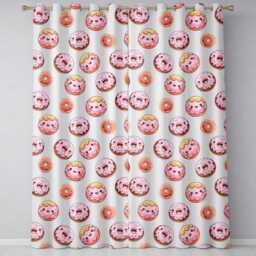 Cute Kawaii Donuts Cream Background Sweet Dessert Seamless Pattern Readymade Eyelet Ring Top Thermal 100% Blackout Curtains - thumbnail 2