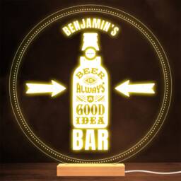 Beer Is Always A Good Idea Bottle Home Bar Man Cave Gift Night Light - thumbnail 1